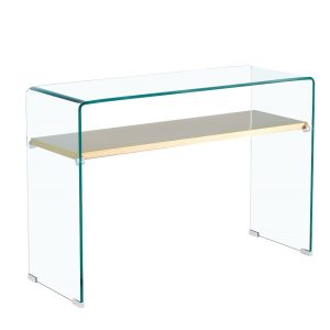 Consola POITIERS, estante, cristal, 110 x 40 cms