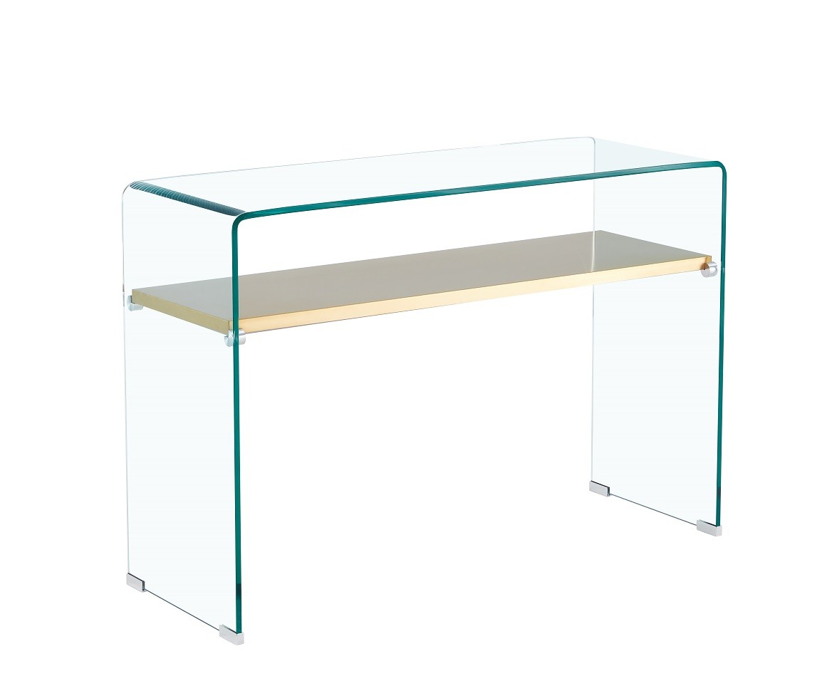 Consola POITIERS, estante, cristal, 110 x 40 cms
