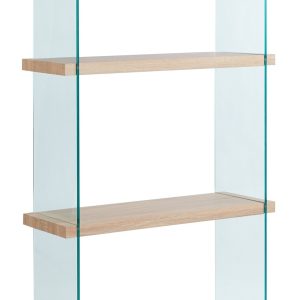 Estantería OSIRIS NEW, madera, cristal templado, 84x30x165 cms