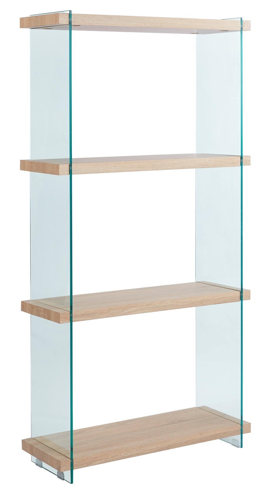 Estantería OSIRIS NEW, madera, cristal templado, 84x30x165 cms