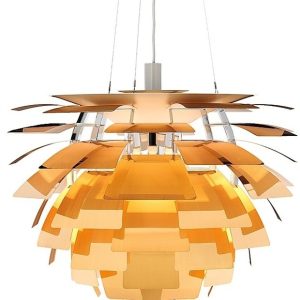 Lámpara ARTIC, aluminio, dorada, 70 cms. de diámetro