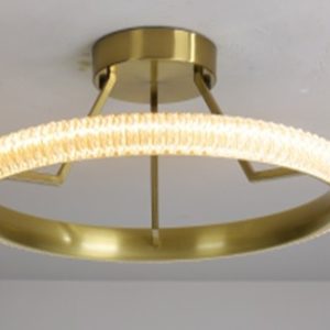 Lámpara BERKA TRE60, de techo, aluminio, dorada, acrílico, led