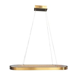 Lámpara BERLIE 120, colgante, aluminio, dorada, led