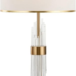 Lámpara ESLOHE, sobremesa, metal, cristal, pantalla blanca