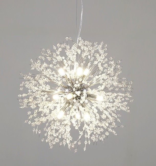 Lámpara FORNAX, colgante, metal, cristal