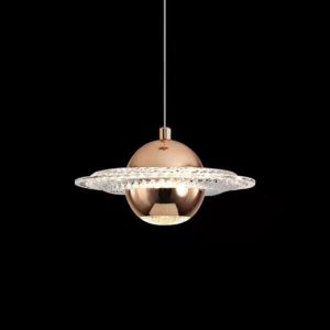 Lámpara NEVIGES, colgante, metal dorada, acrílico, led
