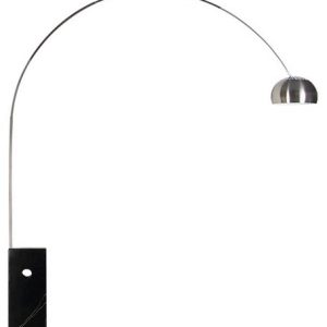 Lámpara NEW ARC BIG, pie salón, base de mármol negra