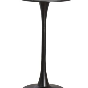 Mesa alta TUL (SU), metal, negra, tapa negra de 60 cms de diámetro