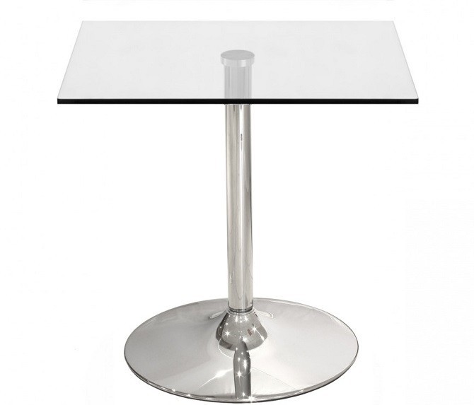Mesa BERNIE 60C, cromada, cristal templado 60 x 60 cms