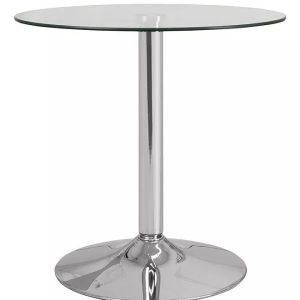 Mesa BERNIE 60R, cromada, cristal templado 60 cms diámetro