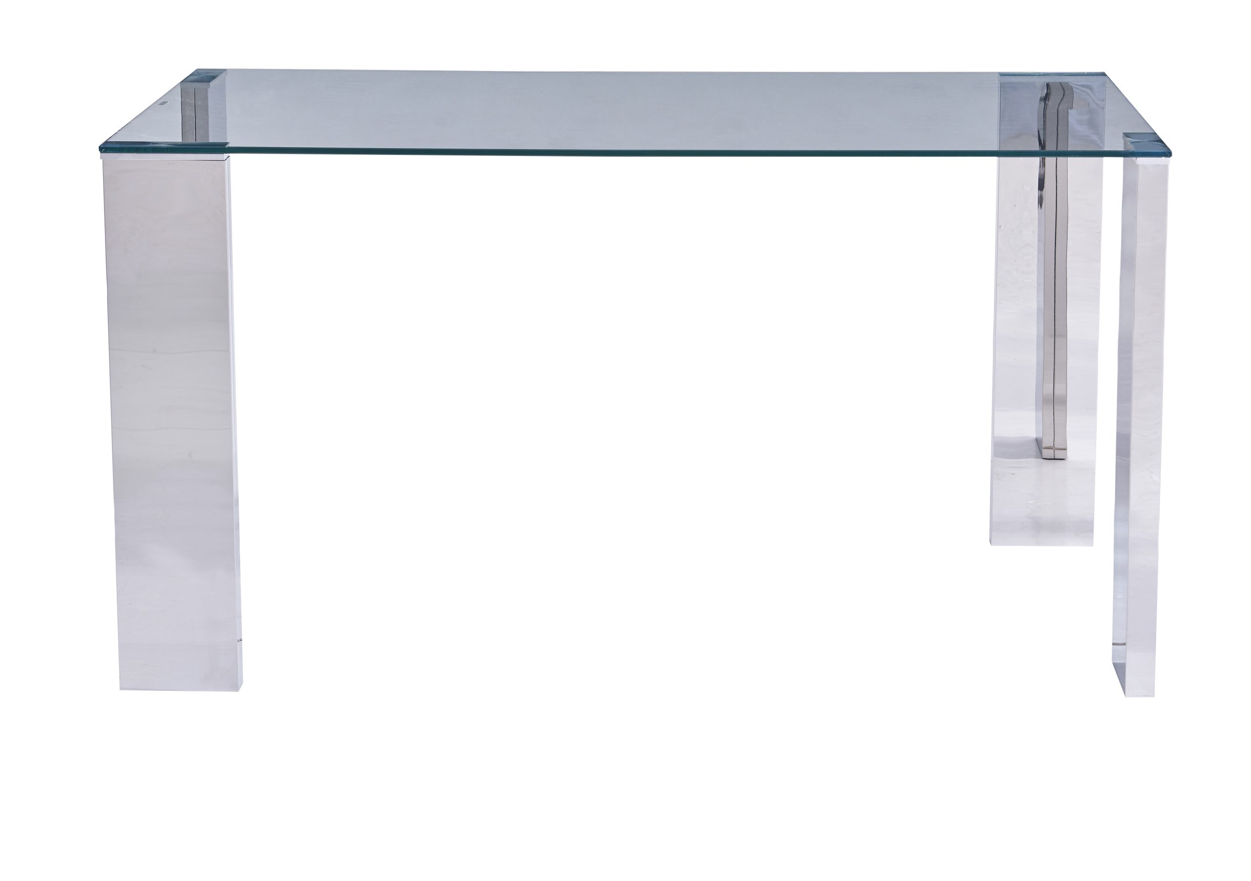 Mesa BETSY, acero inoxidable, cristal templado, 160x90 cms
