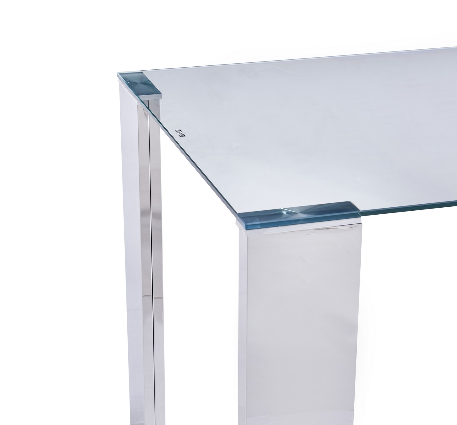 Mesa BETSY, acero inoxidable, cristal templado, 160x90 cms