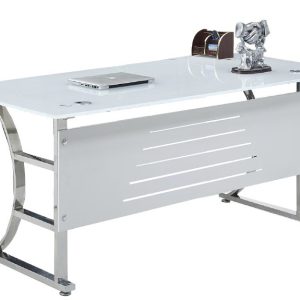 Mesa de oficina CADORE, vidrio templado super blanco, 180 x 85 cms