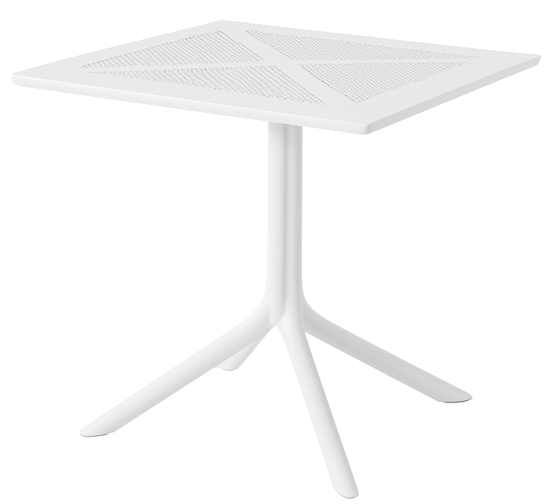 Mesa JÁVEA 97, polipropileno blanco, 80 x 80 cms