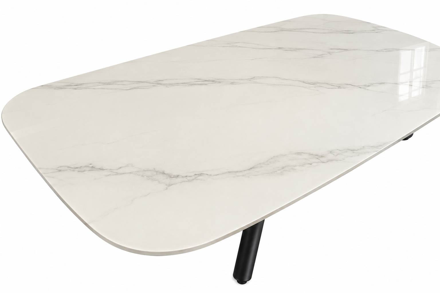 Mesa JAZZ-CE, metal negro, tapa cerámica con imitación mármol, 160x90 cms