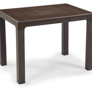 Mesa MIJAS, polipropileno marrón chocolate, 100 x 70 cms