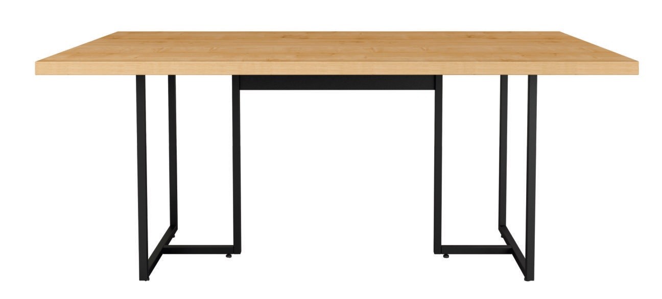 Mesa PRIME 40, metal negro, tapa MDP color natural, 180 x 90 cms