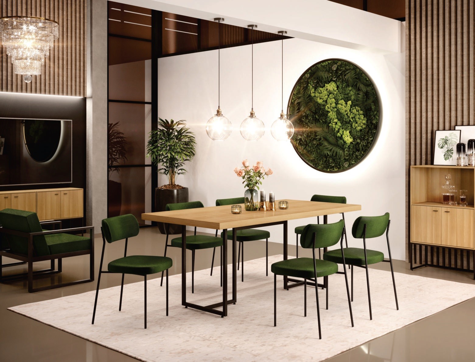 Mesa PRIME 40, metal negro, tapa MDP color natural, 180 x 90 cms