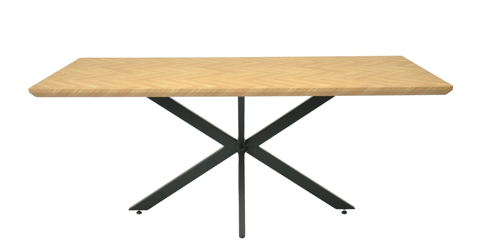 Mesa SORRENTO 180, metal, negro, tapa decor,180 x 90 cms