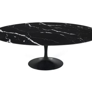 Mesa TUL, oval, fibra de vidrio, mármol negro 180x108 cms
