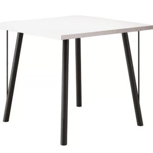 Mesa YAN, metal negro, tapa MDP blanca, 80x80 cms