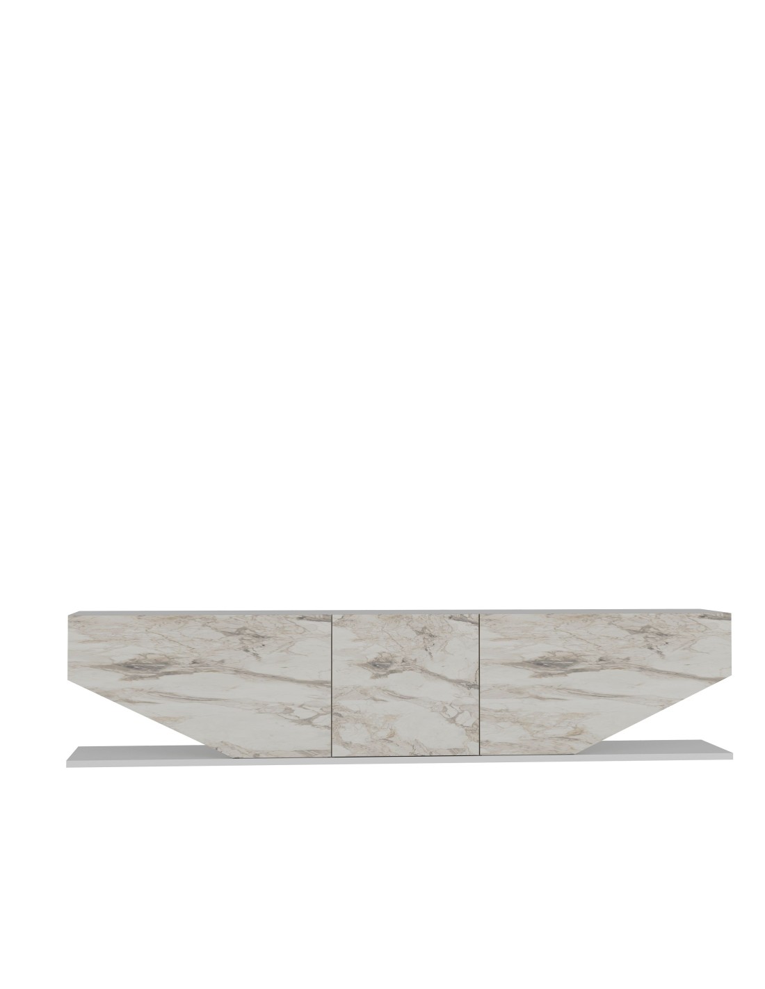 Mueble de TV VIOLET, bilaminado mármol blanco, 180 cms.