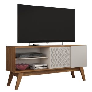 Mueble TV PREMIUM, matte y blanco roto, 150 cms.