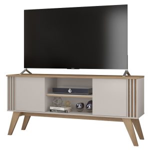Mueble TV VITTA, blanco roto y cedro, 150 cms.