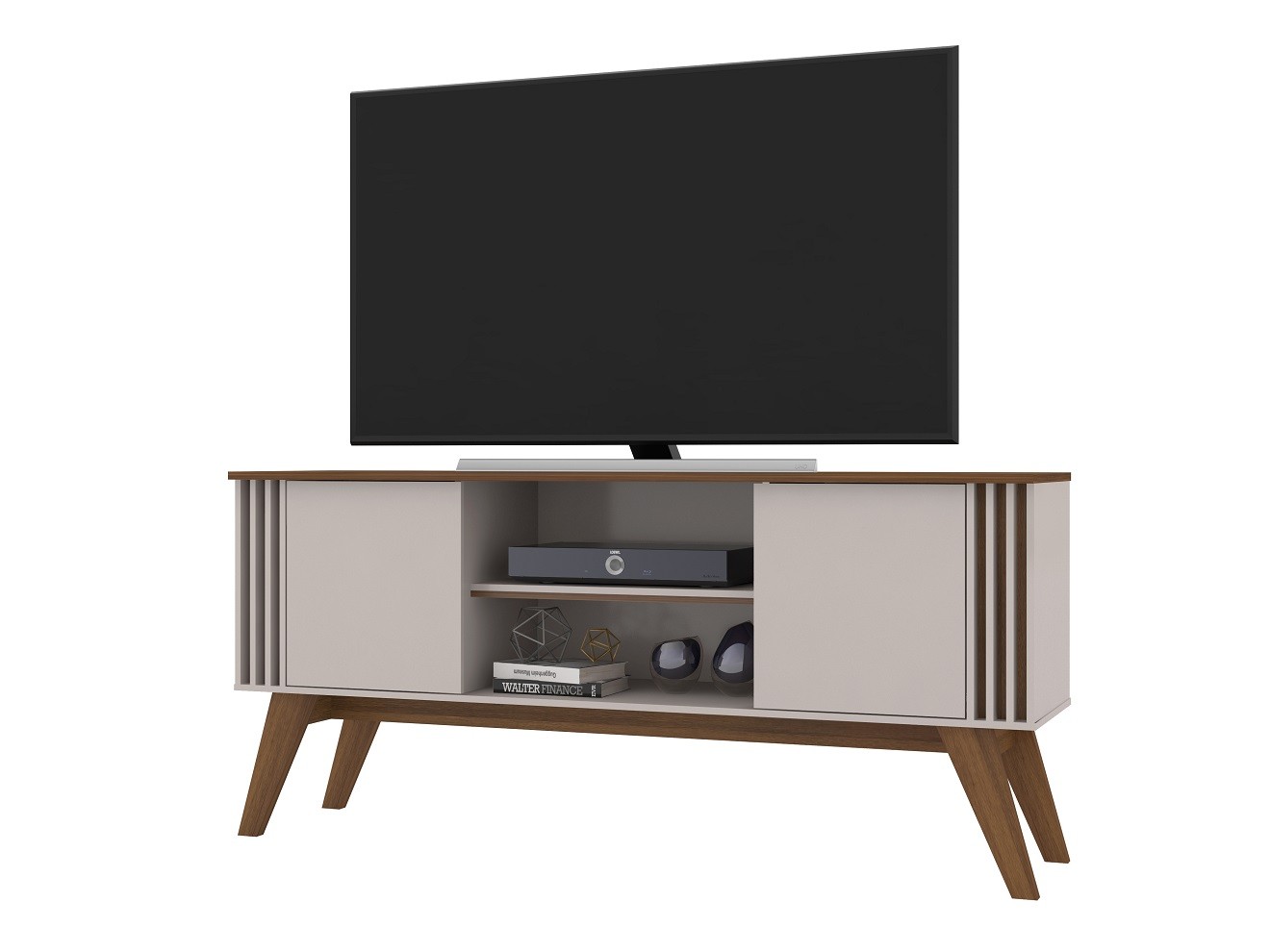 Mueble TV VITTA, blanco roto y matte, 150 cms.