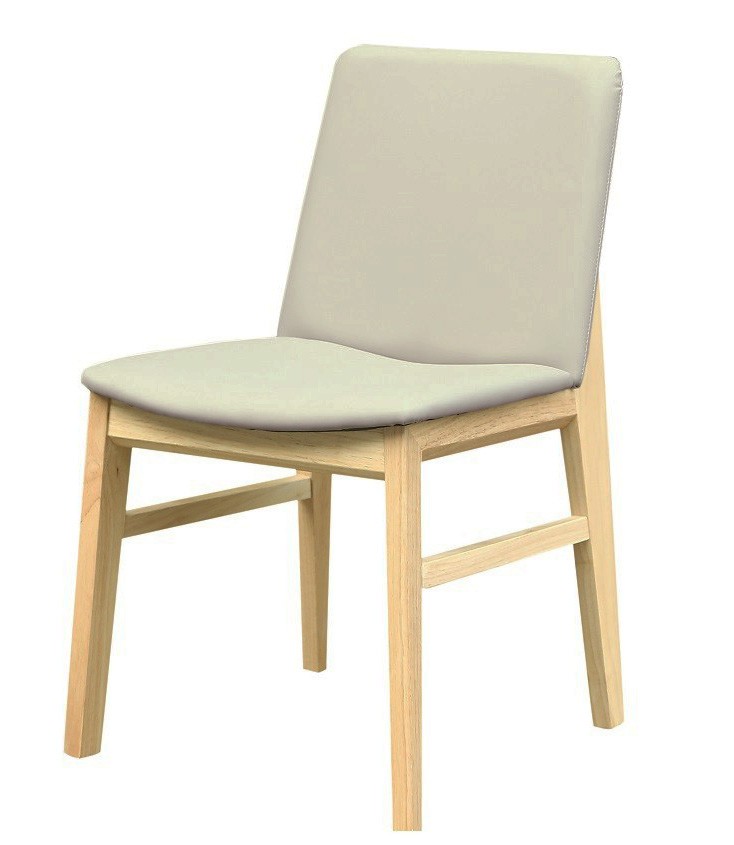 Silla ALPES, madera de haya, natural, similpiel gris