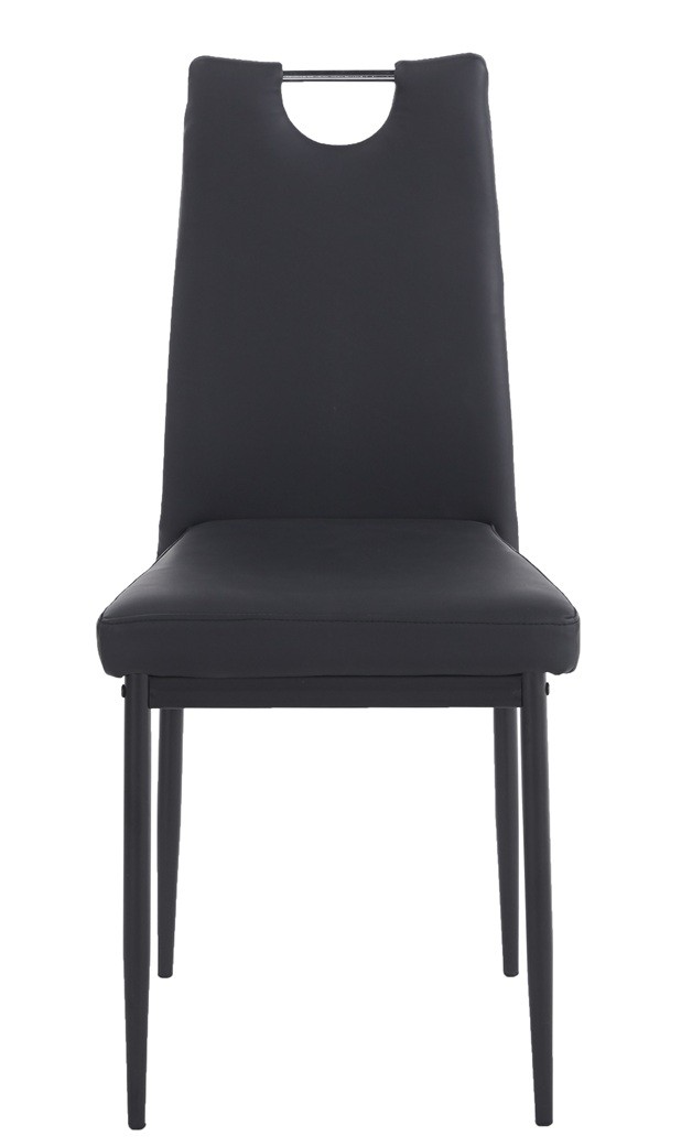 Silla AROSA, apilable, metal, similpiel negra