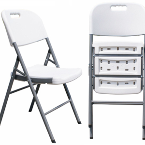 Silla BEACH NEW, plegable, metal, gris, polietileno blanco