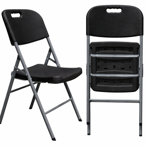 Silla BEACH NEW, plegable, metal, gris, polietileno negro