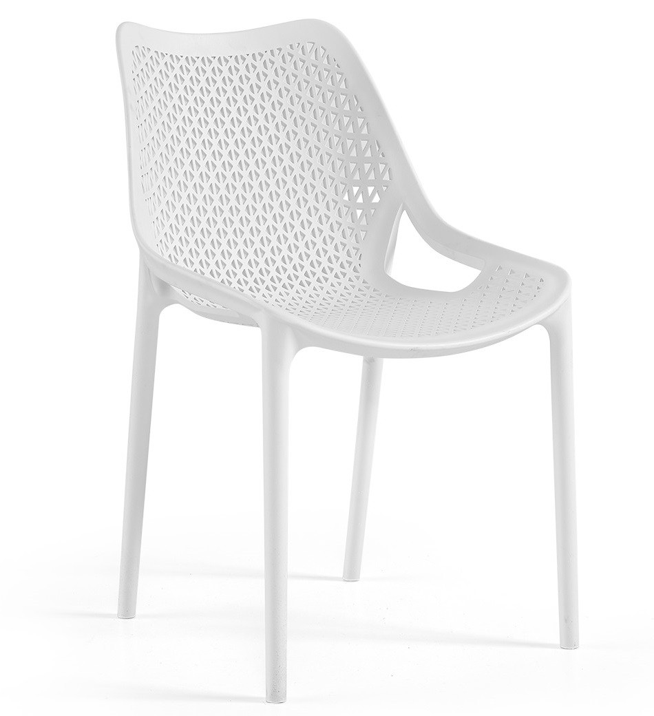 Silla BILL, apilable, polipropileno blanco