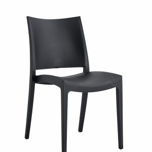 Silla CAPRI, apilable, tratamiento anti UV, polipropileno antracita