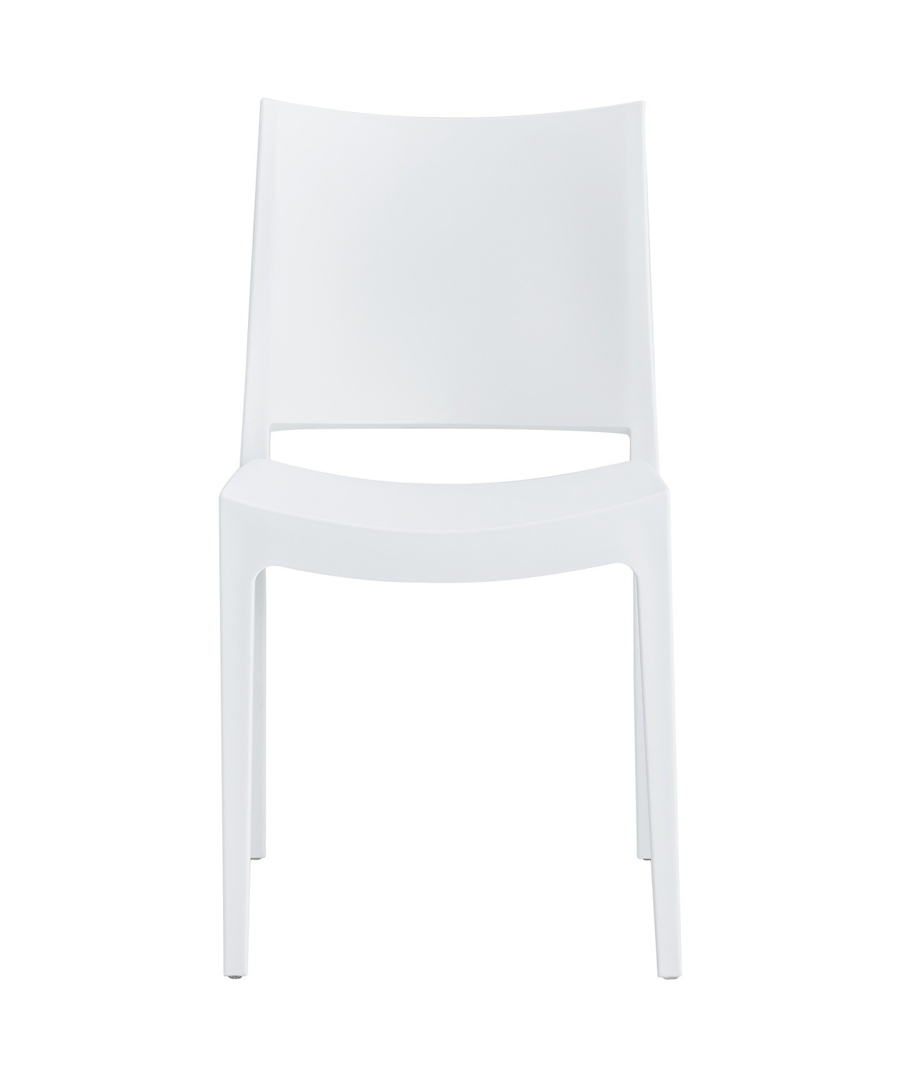 Silla CAPRI, apilable, tratamiento anti UV, polipropileno blanco