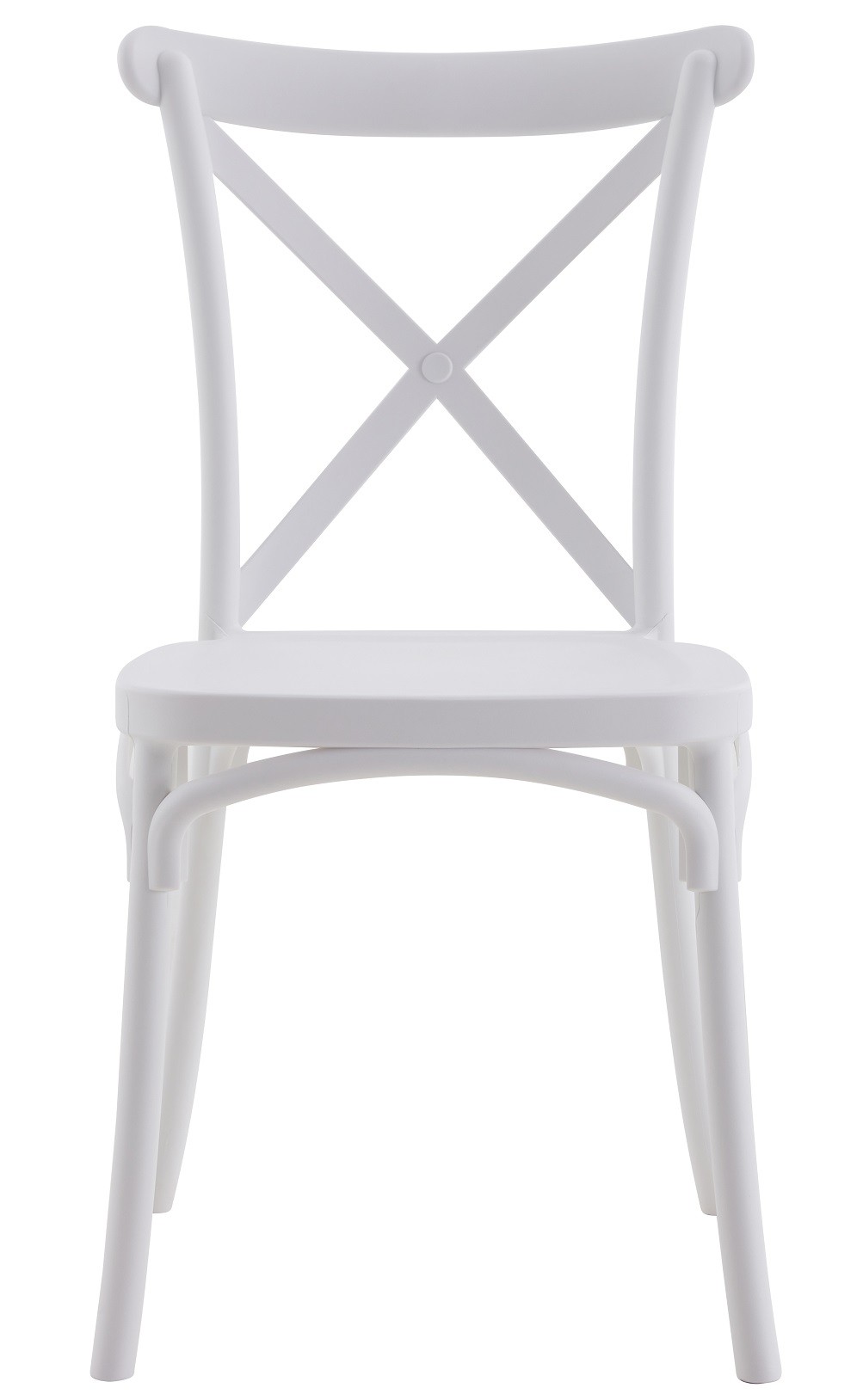 Silla CORFÚ, apilable, tratamiento anti UV, polipropileno blanco