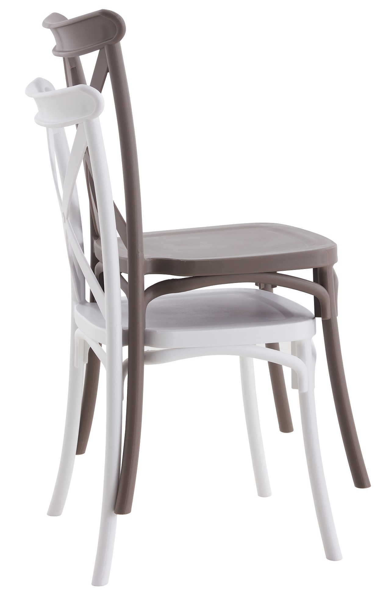 Silla CORFÚ, apilable, tratamiento anti UV, polipropileno blanco
