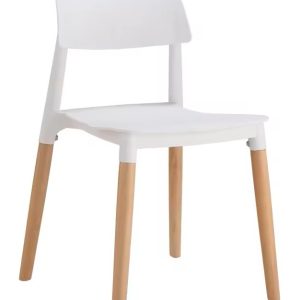 Silla CROSCAT (SU), madera, polipropileno blanco