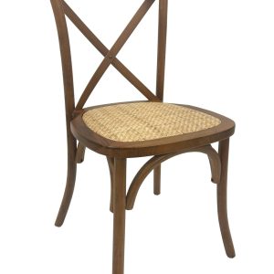 Silla CROSS SX, madera de haya, nogal, asiento de ratán