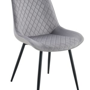 Silla FELICIA, metal, tapizado velvet gris claro