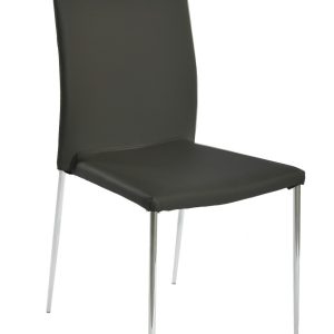 Silla INMA, apilable, metal, similpiel negra