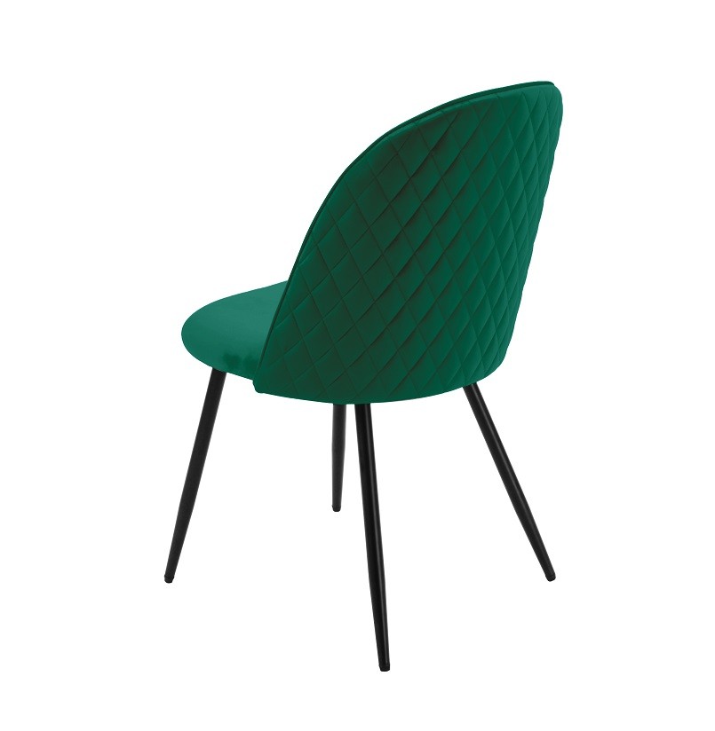 Silla MAGDA NEW, metal, tapizado velvet verde