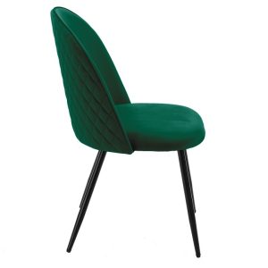 Silla MAGDA NEW, metal, tapizado velvet verde