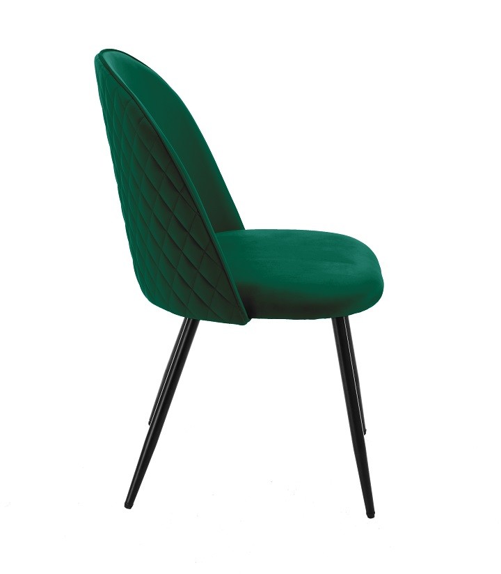 Silla MAGDA NEW, metal, tapizado velvet verde