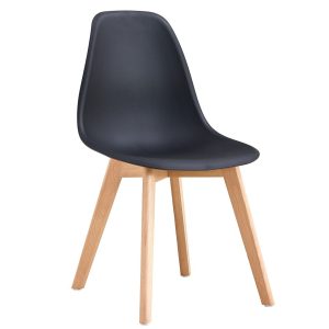 Silla MARAIS, madera, polipropileno negro