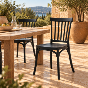 Silla MILOS 43, apilable, tratamiento anti UV, polipropileno antracita