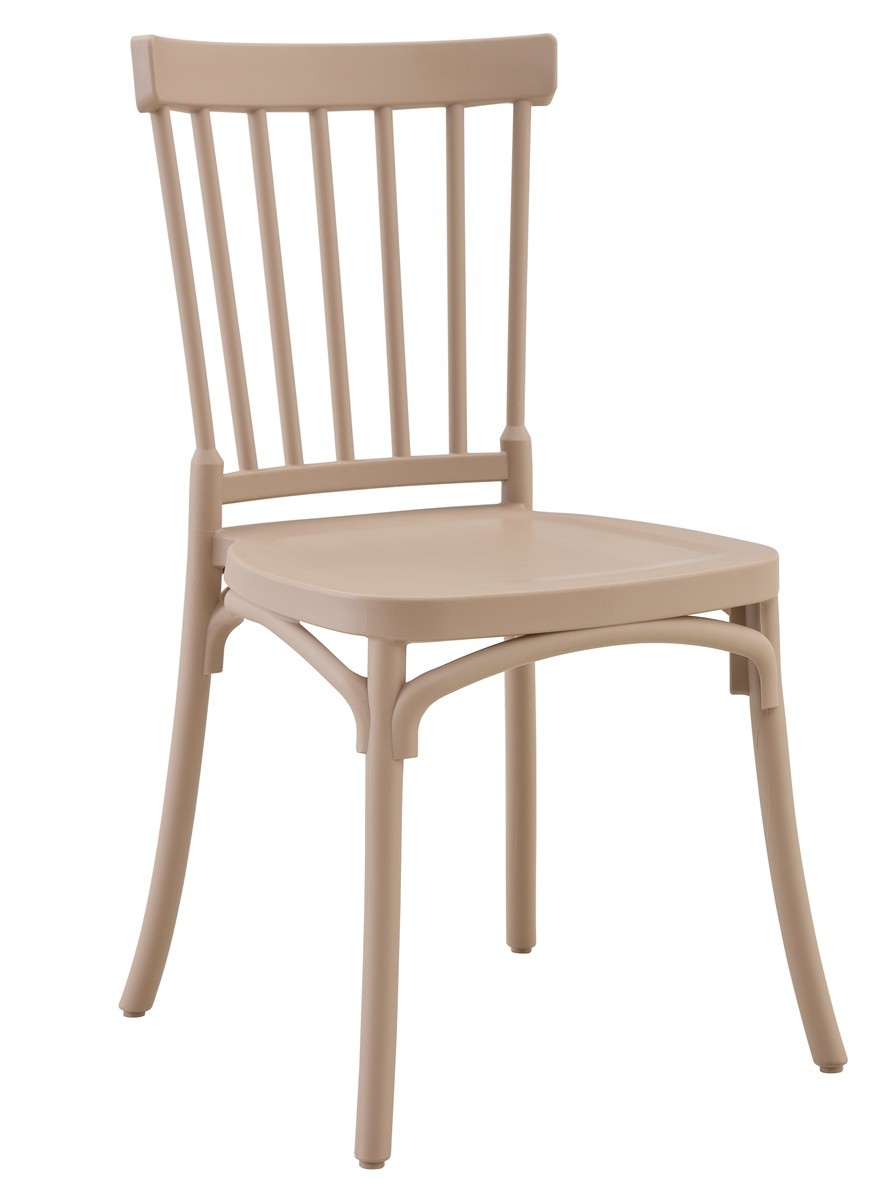Silla MILOS 43, apilable, tratamiento anti UV, polipropileno tórtora