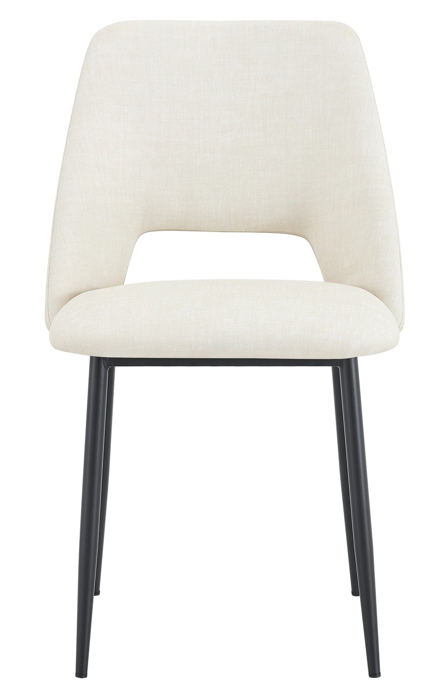Silla NOOR, metal, tapizado similpiel imitación tejido beige