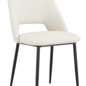 Silla NOOR, metal, tapizado similpiel imitación tejido beige
